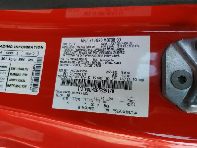 2016 FORD MUSTANG - 1FATP8UHXG5329170
