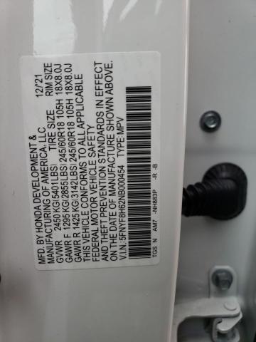 2022 HONDA PASSPORT T 5FNYF8H62NB000454