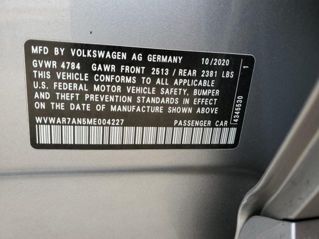 2021 VOLKSWAGEN ARTEON SE WVWAR7AN5ME004227