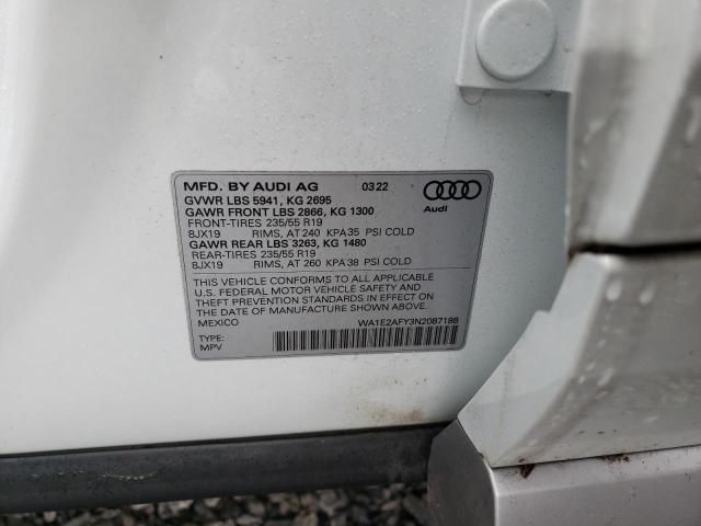 2022 AUDI Q5 E PREMI WA1E2AFY3N2087188