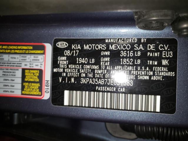 3KPA35AB7JE051383 KIA Rio