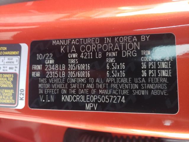 KNDCR3LE0P5057274 KIA NIRO EX