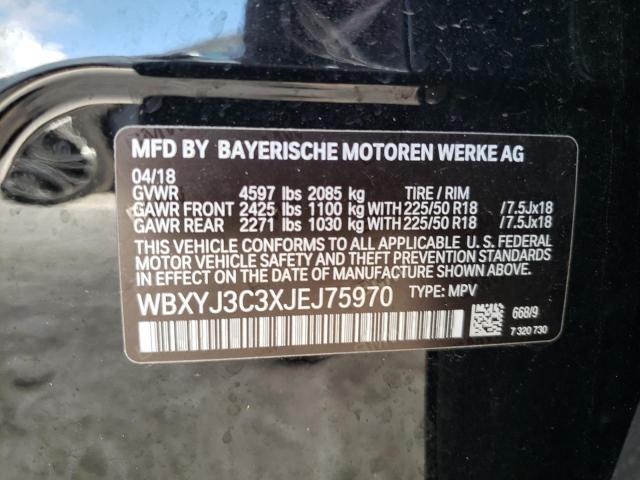 2018 BMW X2 SDRIVE2 WBXYJ3C3XJEJ75970