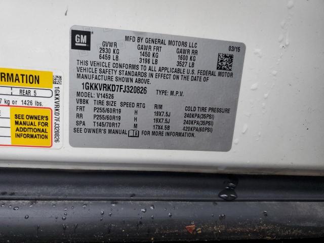 2015 GMC ACADIA SLT - 1GKKVRKD7FJ320826