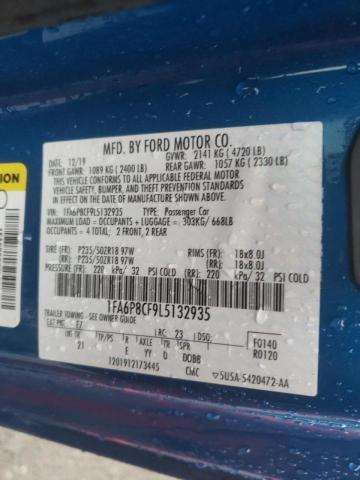 2020 FORD MUSTANG GT - 1FA6P8CF9L5132935