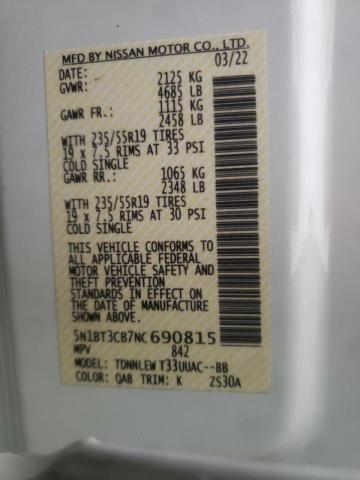 2022 NISSAN ROGUE SL - 5N1BT3CB7NC690815
