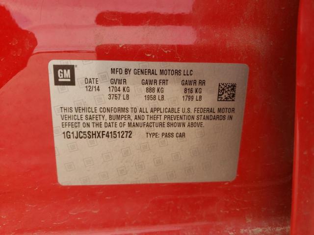 2015 CHEVROLET SONIC LT - 1G1JC5SHXF4151272