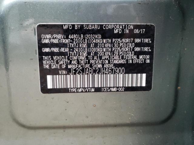 JF2SJABC2JH467900 Subaru Forester 2.5i
