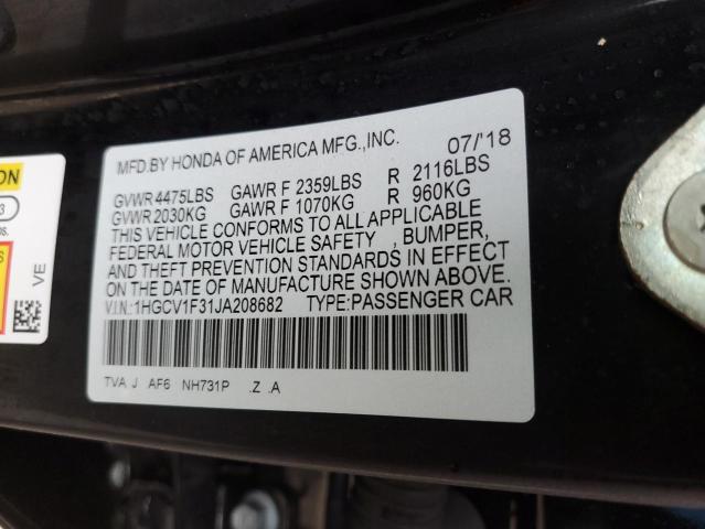 1HGCV1F31JA208682 | 2018 HONDA ACCORD SPO