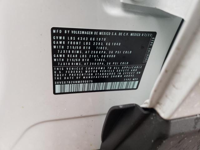 2022 VOLKSWAGEN TAOS SE - 3VVSX7B26NM090675