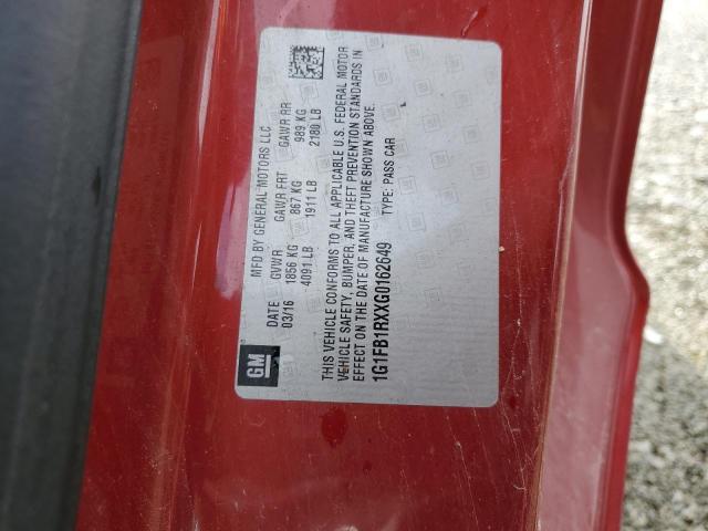 2016 CHEVROLET CAMARO LT - 1G1FB1RXXG0162649