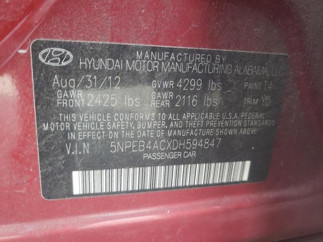 VIN 5NPEB4ACXDH594847 2013 HYUNDAI SONATA no.13