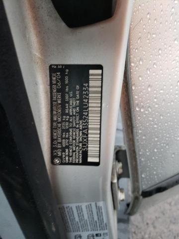 5UXFA13524LU42334 BMW X5 3.0I