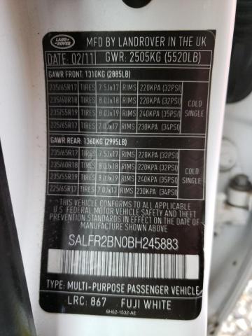 SALFR2BN0BH245883 Land Rover LR2 HSE