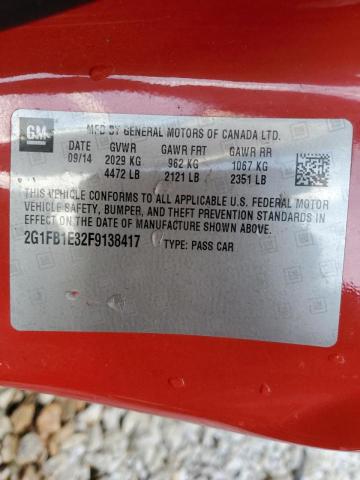2015 CHEVROLET CAMARO LS - 2G1FB1E32F9138417