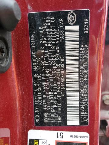 2019 TOYOTA CAMRY L - 4T1B11HK8KU709106