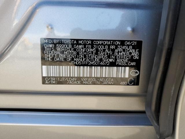 2021 LEXUS LS 500 BAS JTHD51FF2M5014672