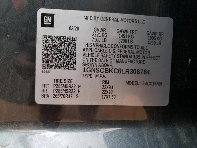 2020 CHEVROLET TAHOE C150 - 1GNSCBKC6LR308784