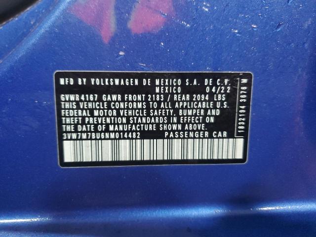 2022 VOLKSWAGEN JETTA SE - 3VW7M7BU6NM014482
