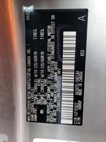 2022 LEXUS NX 250 2T2ADCEZ8NC001231