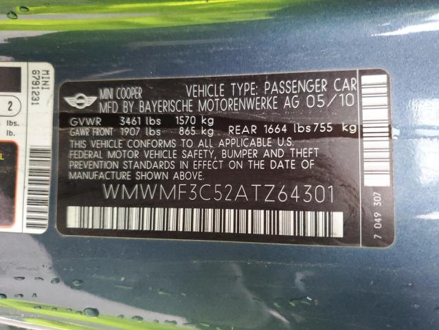 WMWMF3C52ATZ64301 Mini Cooper