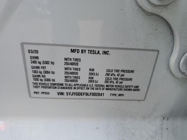 5YJYGDEF9LF002841 Tesla Model Y