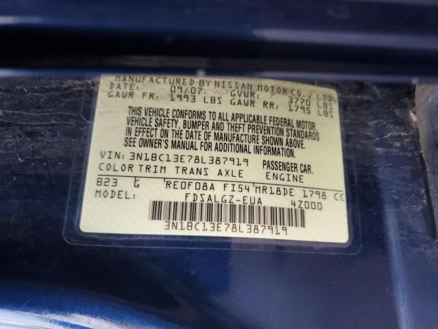 3N1BC13E78L387919 2008 Nissan Versa S