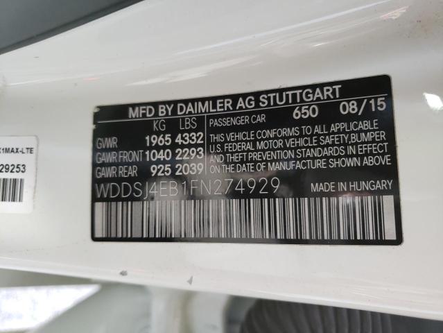 WDDSJ4EB1FN274929 Mercedes-Benz CLA 250