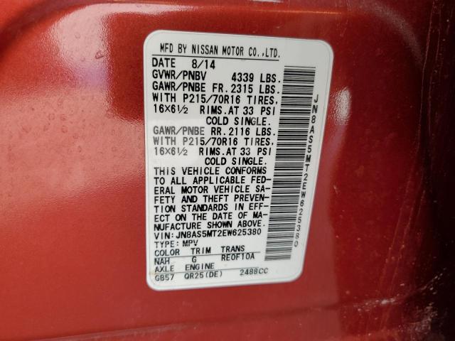 Nissan Rogue Select S 2014 JN8AS5MT2EW625380 Image 13