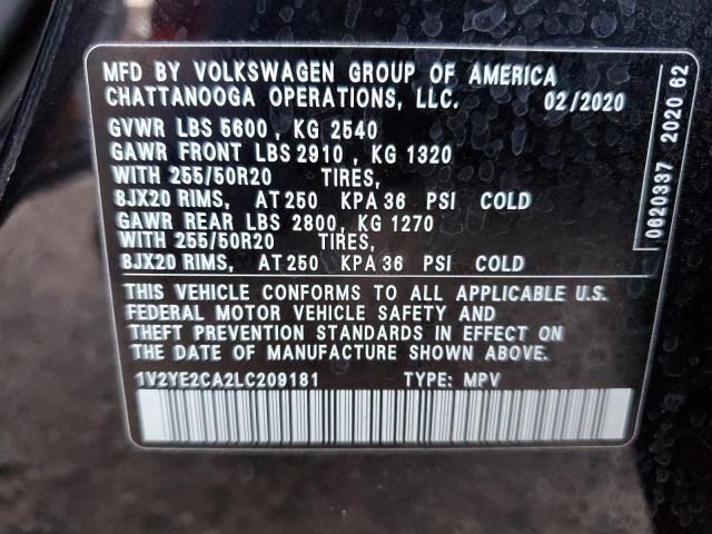 2020 VOLKSWAGEN ATLAS CROS - 1V2YE2CA2LC209181