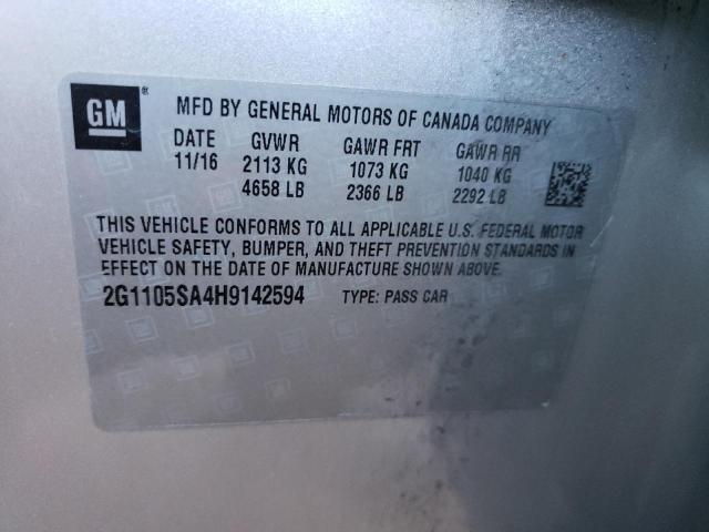 2017 CHEVROLET IMPALA LT1 - 2G1105SA4H9142594