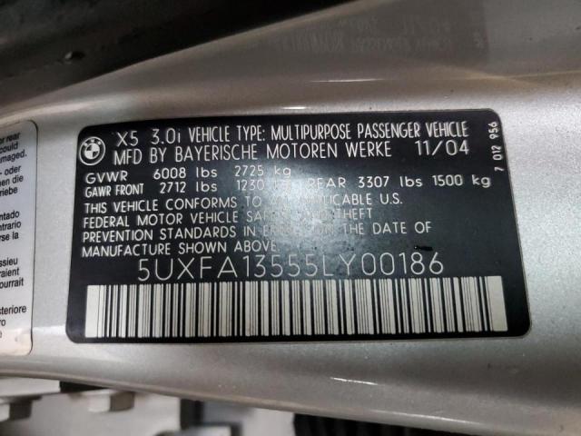 5UXFA13555LY00186 BMW X5 3.0I