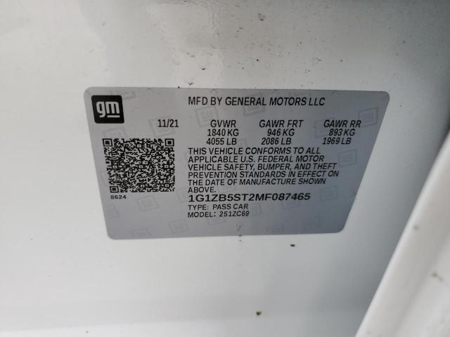 2021 CHEVROLET MALIBU LS - 1G1ZB5ST2MF087465