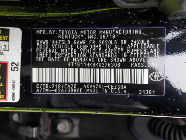 2019 TOYOTA CAMRY L - 4T1B11HK8KU276306