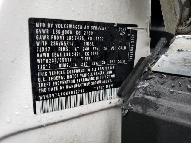 2017 VOLKSWAGEN TIGUAN WOL - WVGRV7AX6HK012792