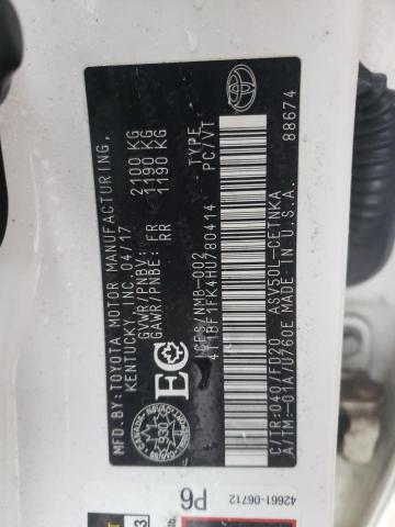 2017 TOYOTA CAMRY LE - 4T1BF1FK4HU780414