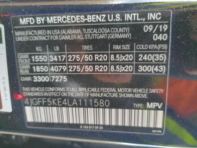 2020 MERCEDES-BENZ GLS 450 4M - 4JGFF5KE4LA111580
