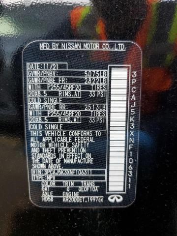 2022 INFINITI QX55 ESSEN 3PCAJ5K3XNF106311
