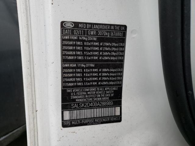 SALSK2D40BA288989 Land Rover Range Rover Sport Lux
