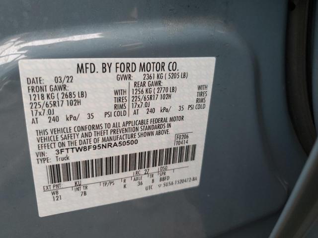 2022 FORD MAVERICK X - 3FTTW8F95NRA50500