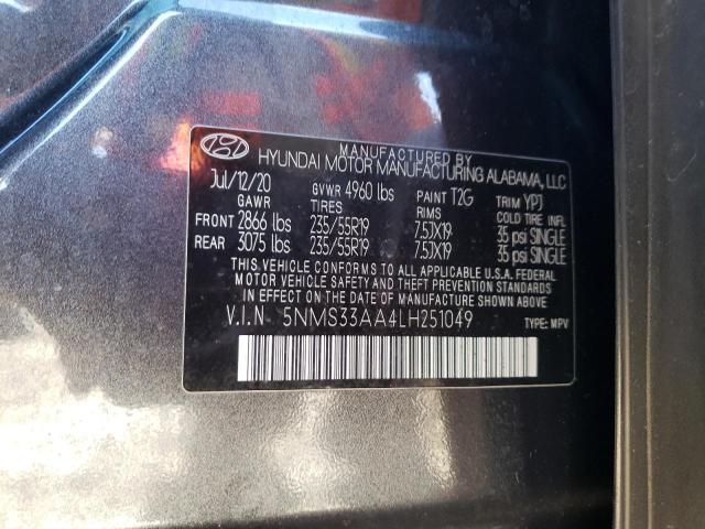 2020 HYUNDAI SANTA FE S - 5NMS33AA4LH251049