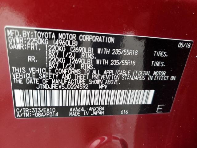2018 TOYOTA RAV4 HV LI - JTMDJREV5JD224592
