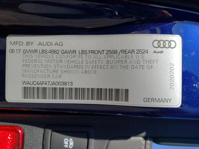 2018 AUDI S4 PRESTIG WAUC4AF47JA003813