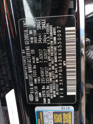 2019 KIA SORENTO L - 5XYPG4A36KG550097