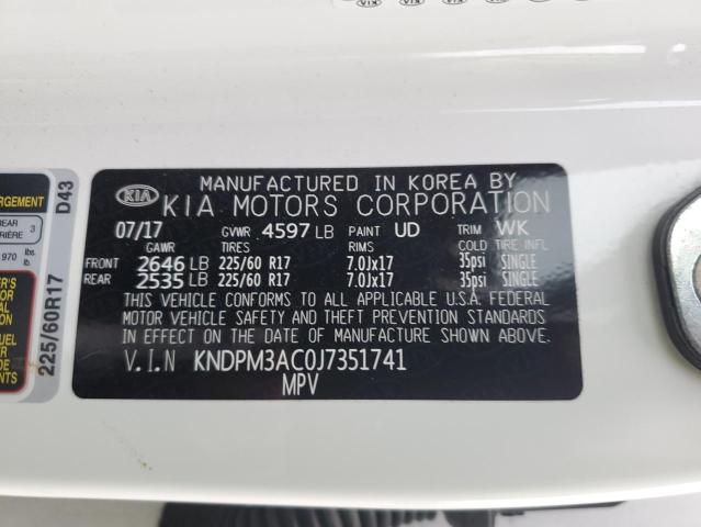 KNDPM3AC0J7351741 KIA Sportage Lx