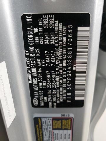 5XYPG4A33GG170643 KIA SORENTO LX