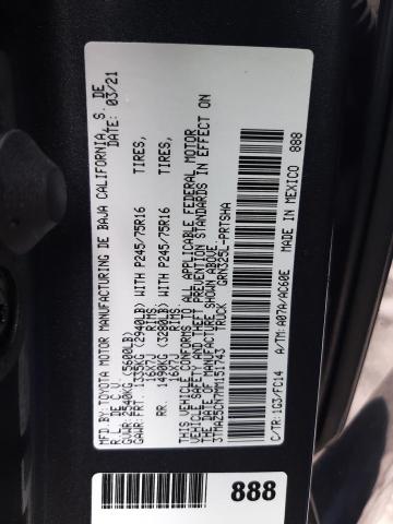 2021 TOYOTA TACOMA DOU - 3TMAZ5CN7MM151743