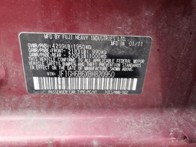 JF1GH6B6XBH820950 Subaru Impreza 2.5i Premium