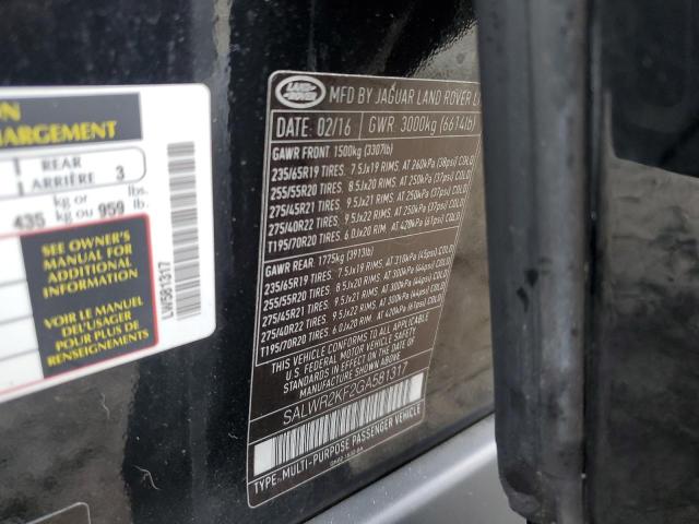 SALWR2KF2GA581317 Land Rover RANGEROVER