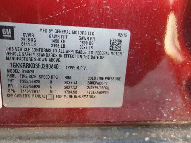 2015 GMC ACADIA SLT 1GKKRRKD3FJ290440